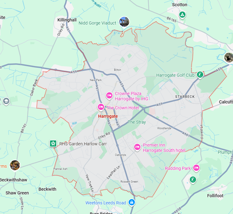 Map of Harrogate, North Yorkshire